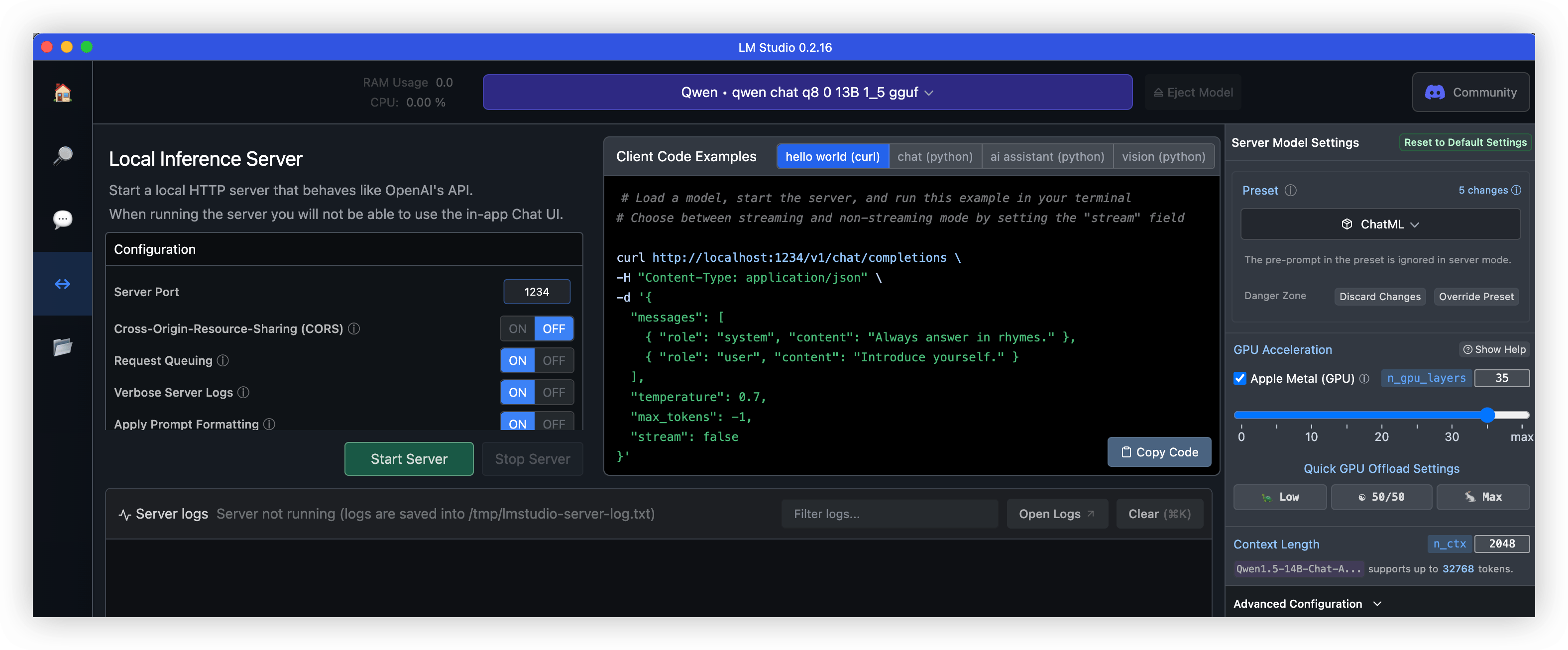 Run llm services on local machine